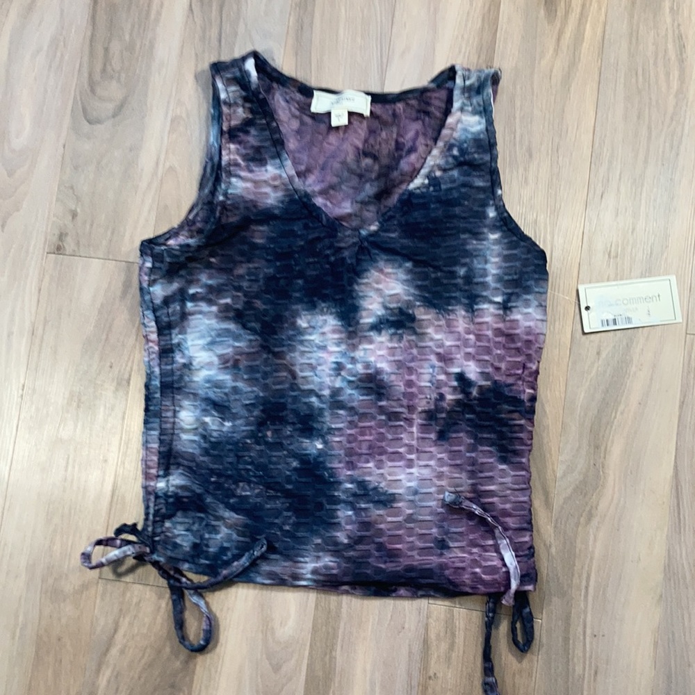 Last Chance ❌ 💜$8ifbundle3 No Comment tie dye print honeycomb stretch  top L jr - Picture 16 of 16